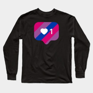 Instagram Heart Notification - Bisexual Flag Long Sleeve T-Shirt